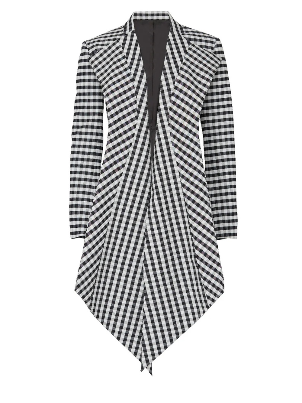 Tome NYC Avant Garde Black White Gingham Scarf Lapel Blazer Jacket 8